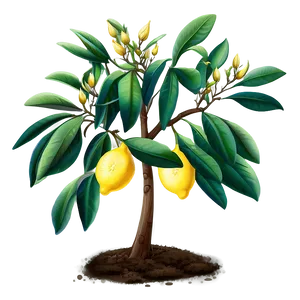 Lemon Tree Illustration Png Bbj32 PNG Image