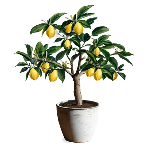 Lemon Tree In Pot Illustration Png Ucv PNG Image