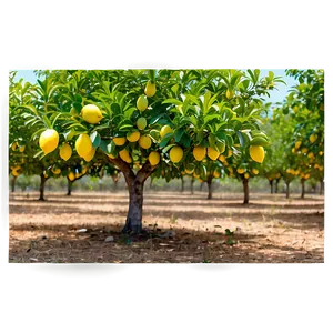 Lemon Tree Orchard Panorama Png Ooe PNG Image