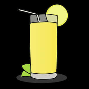 Lemonade Glass Cartoon PNG image with transparent background