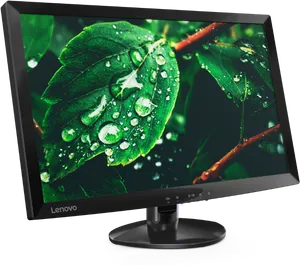 Lenovo Monitor Displaying Nature Image PNG Image