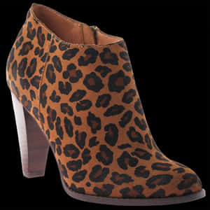 Leopard Print Ankle Boot PNG image with transparent background
