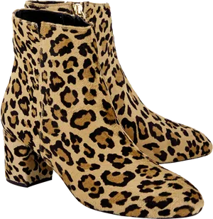 Leopard Print Ankle Boots PNG Image