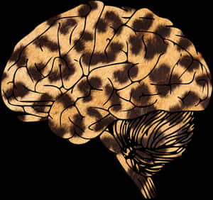 Leopard Print Brain Illustration PNG image with transparent background
