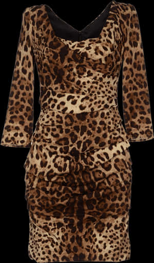 Leopard Print Dress Fashion PNG image with transparent background