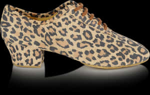 Leopard Print Lace Up Shoe PNG image with transparent background