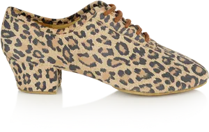 Leopard Print Lace Up Shoe PNG Image