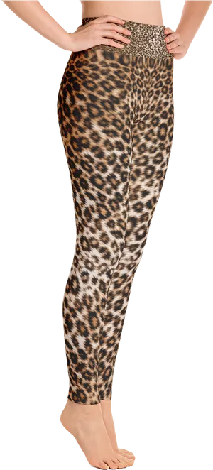 Leopard Print Leggings Fashion PNG Image