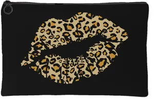 Leopard Print Lips Graphic PNG Image