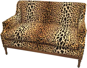 Leopard Print Loveseat Furniture PNG Image