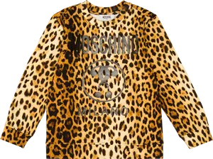 Leopard Print Moschino Sweatshirt PNG Image