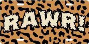 Leopard_ Print_ Rawr_ Text PNG Image