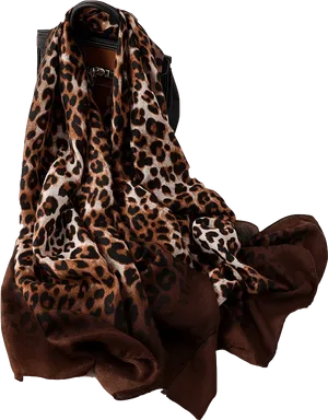 Leopard Print Scarfon Black Bag PNG Image