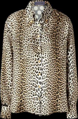 Leopard Print Shirt Fashion Item PNG image with transparent background