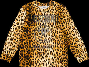 Leopard Print Sweaterwith Logo PNG image with transparent background