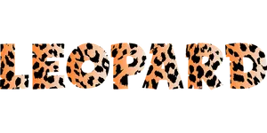 Leopard Print Text Design PNG Image