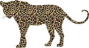 Leopard Silhouette Pattern PNG Image