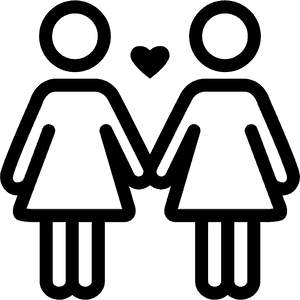 Lesbian Couple Icon PNG image with transparent background