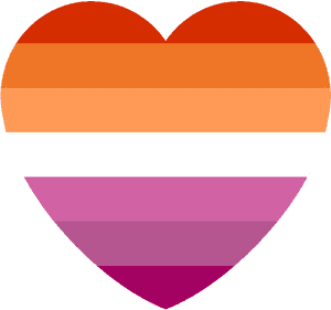 Lesbian Pride Heart PNG image with transparent background