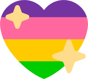 Lesbian_ Pride_ Heart_with_ Stars PNG image with transparent background