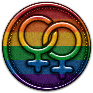 Lesbian Pride Interlocking Symbols PNG image with transparent background