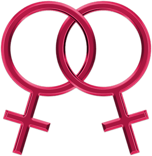 Lesbian Symbol Interlocking Female Signs PNG image with transparent background