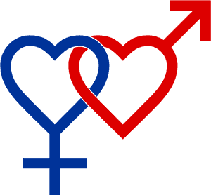 Lesbian Symbol Interlocking Hearts PNG image with transparent background