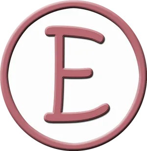 Letter E Icon Embossed PNG Image