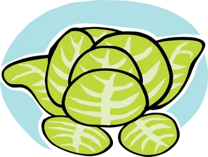 Lettuce Turtle Cartoon Illustration PNG Image