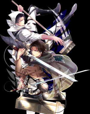 Levi Ackerman Action Pose PNG with transparent background