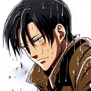 Levi Ackerman in the Rain PNG fse72 PNG image with transparent background