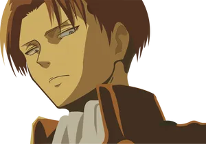 Levi Ackerman Intense Gaze PNG Image