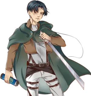 Levi Ackerman Readyfor Battle PNG Image