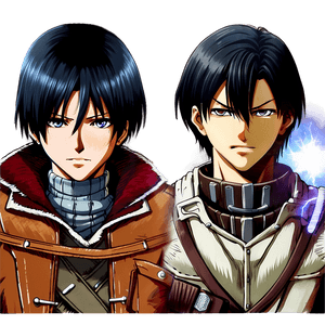 Levi and Mikasa Together PNG wbr29 PNG image with transparent background