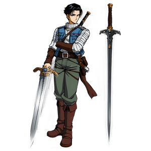 Levi with Swords PNG 06112024 PNG image with transparent background