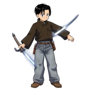 Levi With Swords Png 8 PNG Image