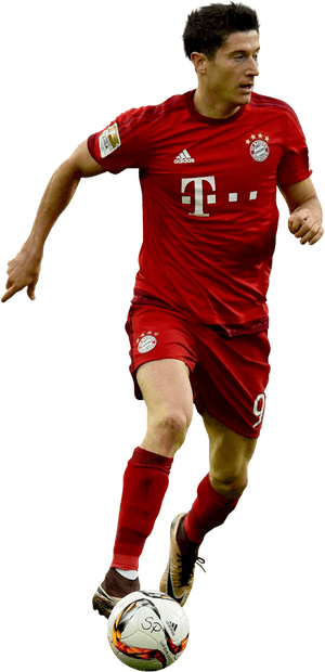 Lewandowskiin Action Bayern Munich PNG image with transparent background