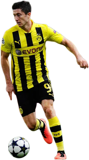 Lewandowskiin Borussia Dortmund Kit PNG Image