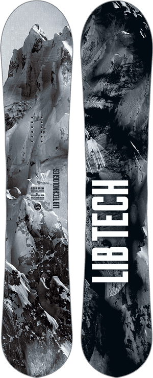 Lib Tech Snowboard Mountain Design PNG image with transparent background