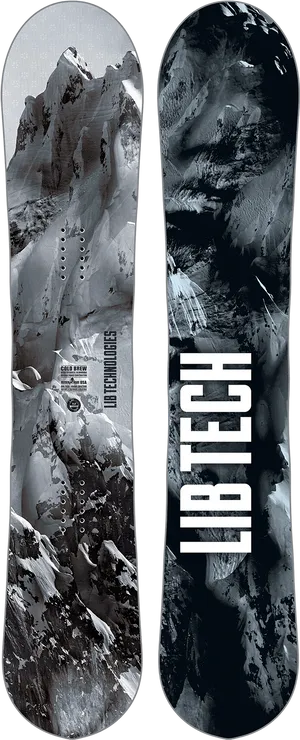 Lib Tech Snowboard Mountain Design PNG Image