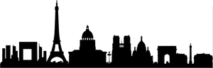 Library Silhouette Clip Art Landmarks Transprent - Skyline Paris PNG image with transparent background