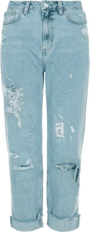 Light Wash Distressed Jeans PNG
