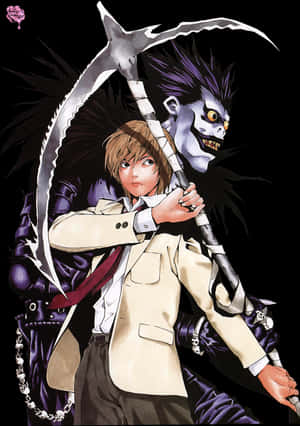 Lightand Ryuk Death Note Artwork PNG image with transparent background