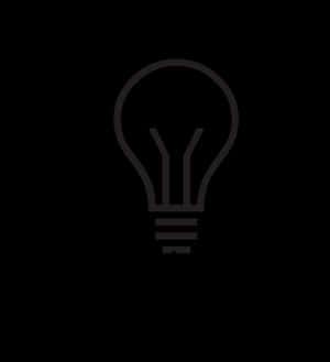 Lightbulb Icon Dark Background PNG with transparent background
