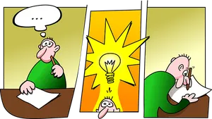 Lightbulb Moment Cartoon PNG Image