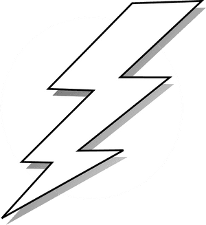 Transparent Lightning Vector Png - Black And White Lightning Bolt, Png Download PNG