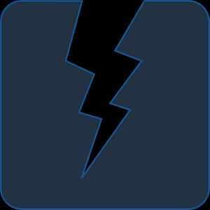 Lightning Bolt Icon Dark Background PNG with transparent background