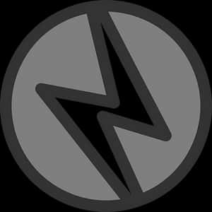 Lightning Bolt Icon Gray Background PNG with transparent background