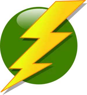 Lightning Bolt Icon Green Background PNG Image