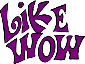 Like Wow Stylized Text PNG image with transparent background